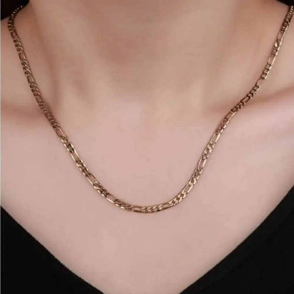 Cuban Chain Gold Plated Necklace, Minimalist Versatile Necklace, Unisex Jewelry